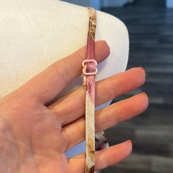 Floral Print Cowl Neck Ruched Spaghetti Strap Satin Slit Party Dress size Med - Picture 12 of 17